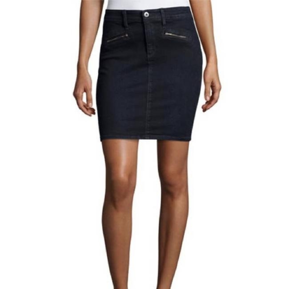 Adriano Goldschmied The Kodie Dark Wash Denim Biker Pencil Skirt size 29/8
